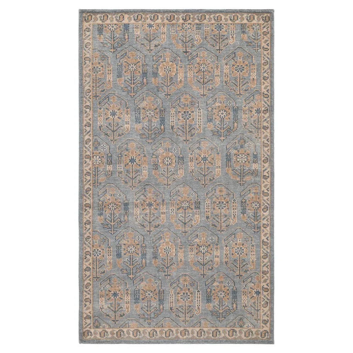 Dominic Oriental Patterned Hand Knotted Rug - Blue, Wool