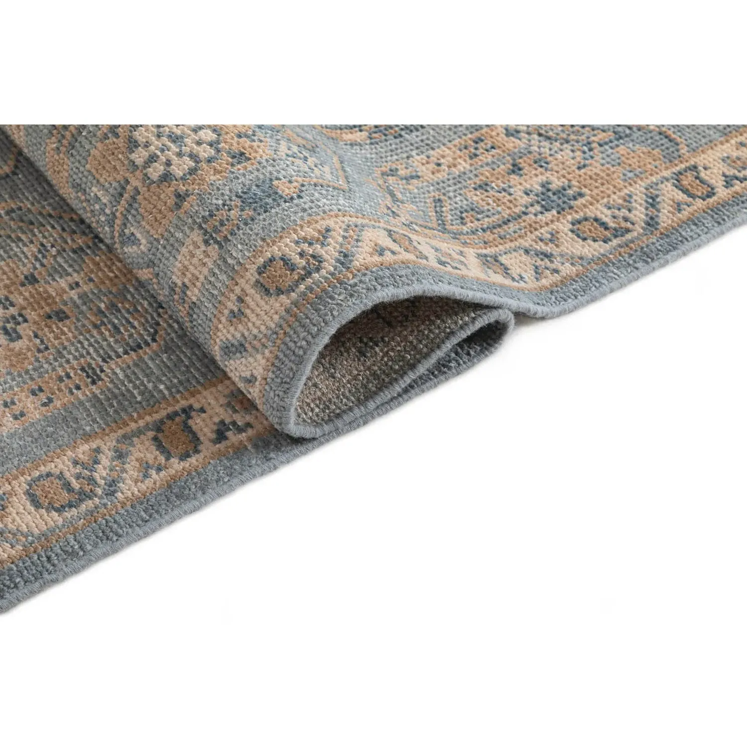 Dominic Oriental Patterned Hand Knotted Rug - Blue, Wool