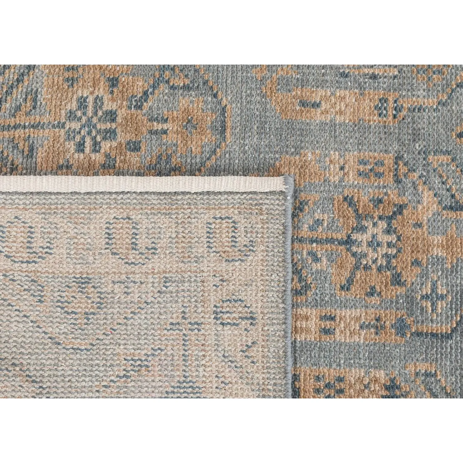 Dominic Oriental Patterned Hand Knotted Rug - Blue, Wool