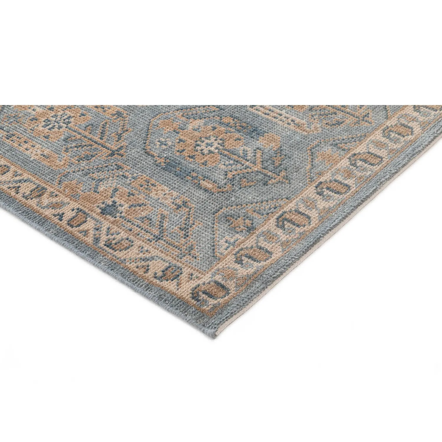 Dominic Oriental Patterned Hand Knotted Rug - Blue, Wool