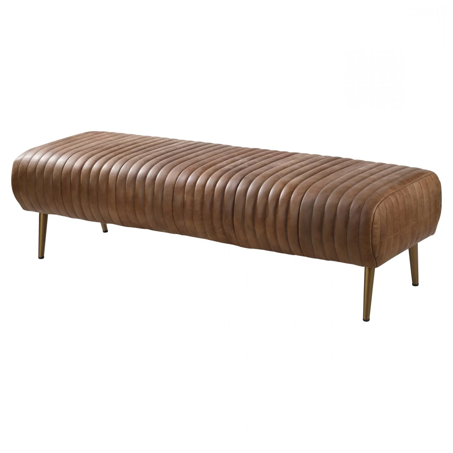 Dominick Upholstered Entryway Bench - Brown, Leather