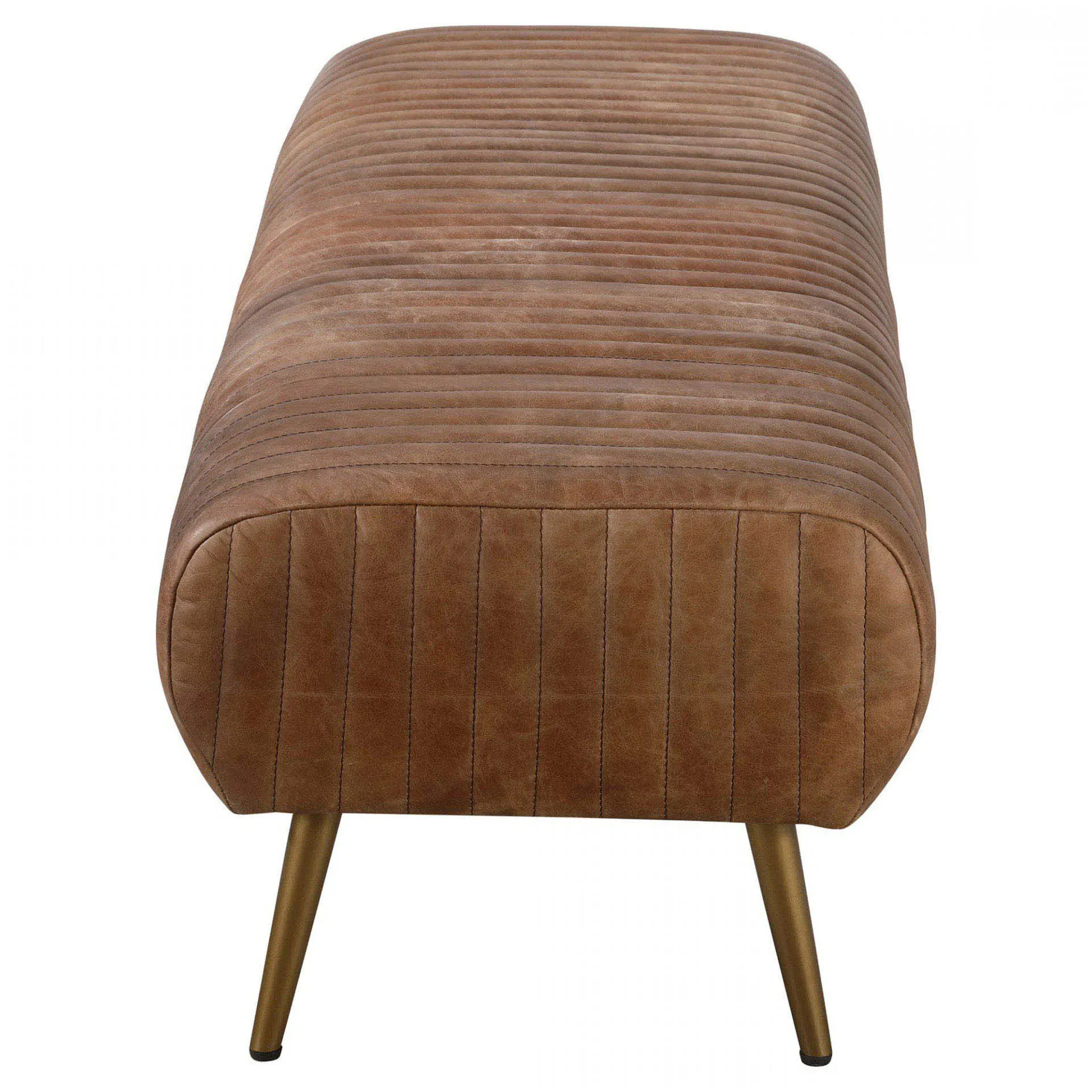 Dominick Upholstered Entryway Bench - Brown, Leather