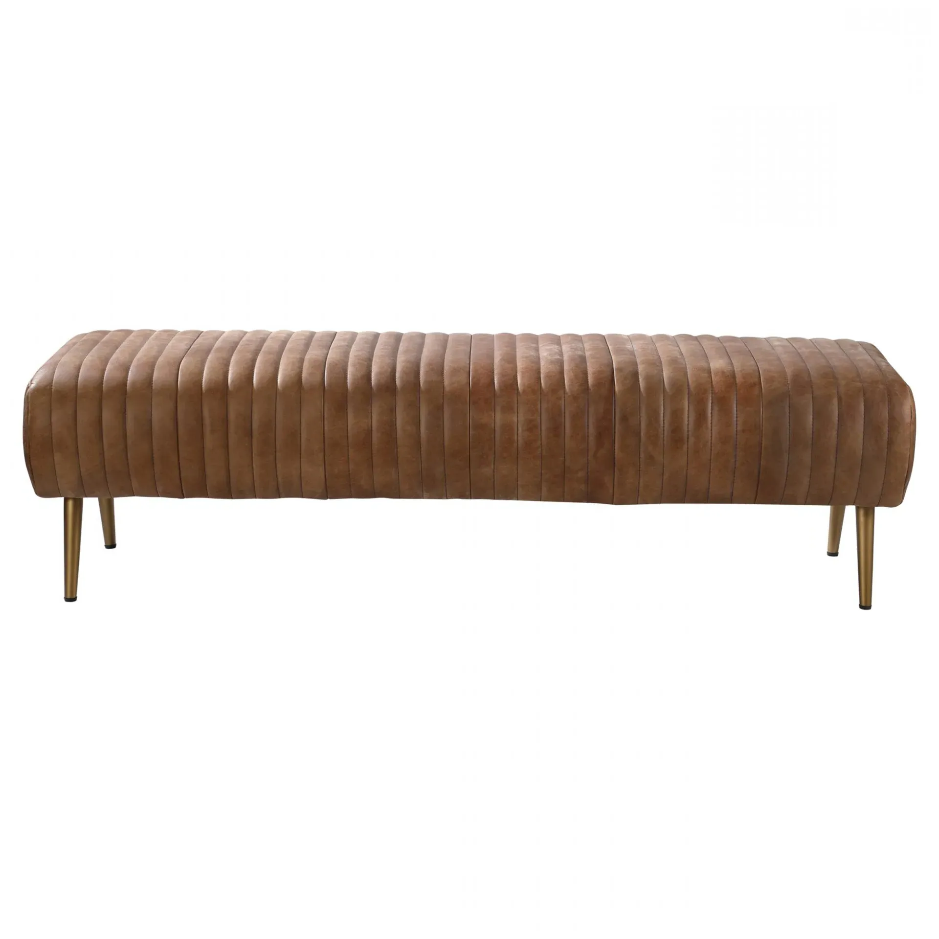 Dominick Upholstered Entryway Bench - Brown, Leather