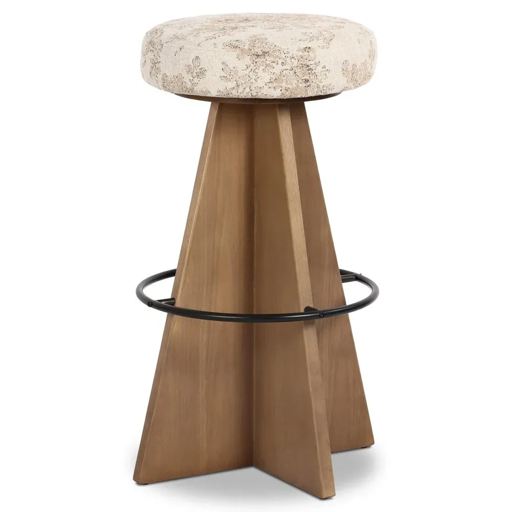 Donovan Swivel Bar Stool - Beige, Oak