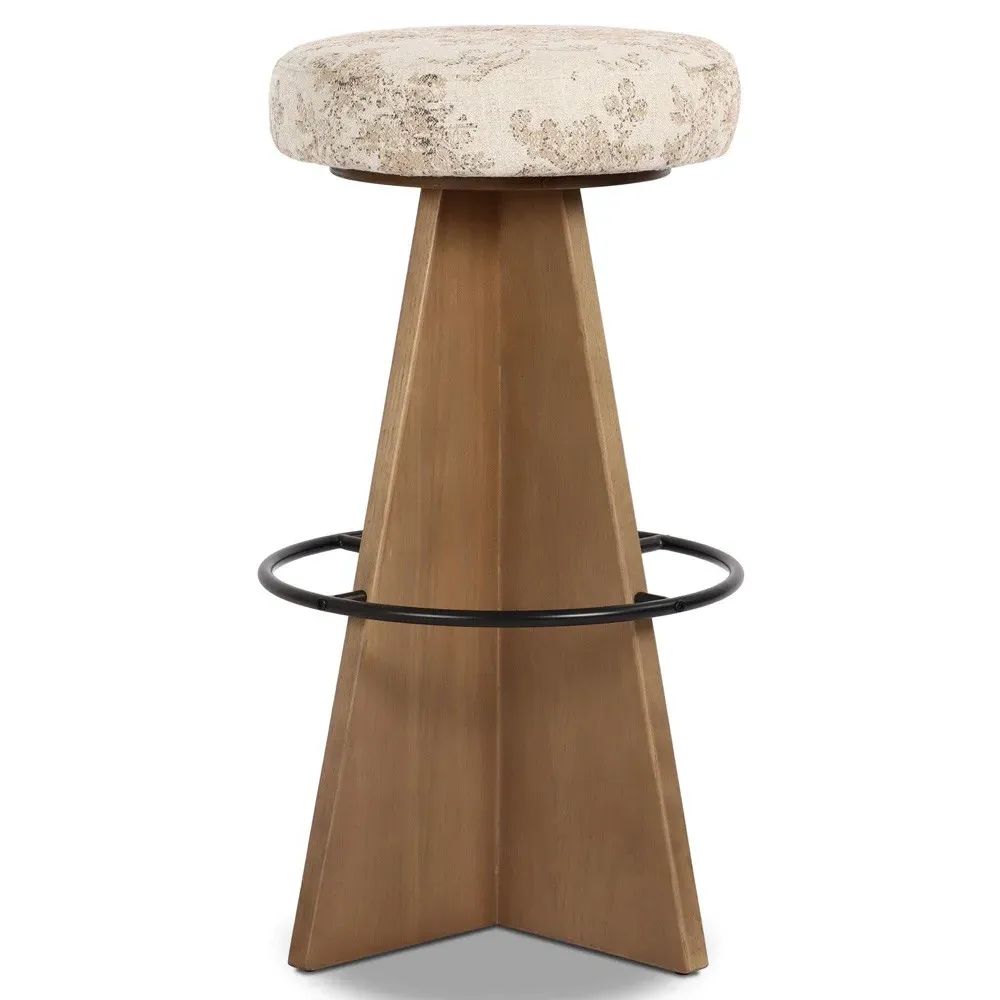 Donovan Swivel Bar Stool - Beige, Oak