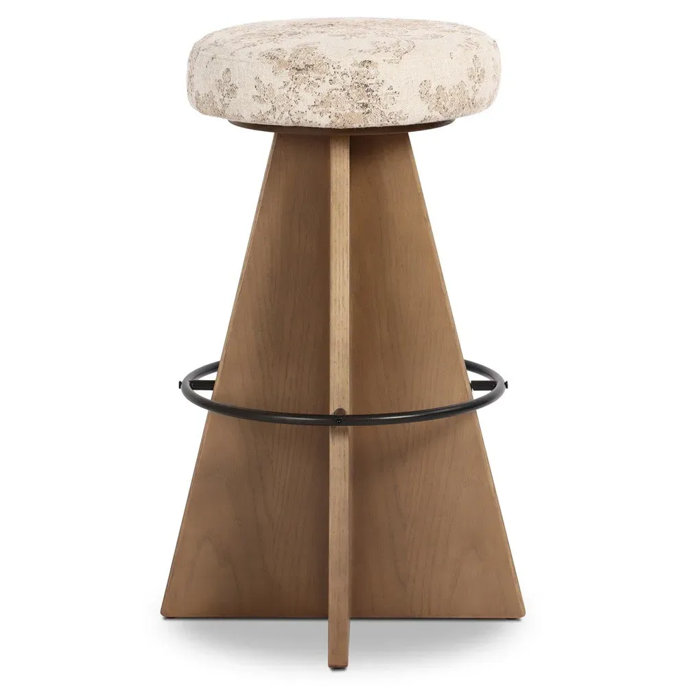 Donovan Swivel Bar Stool - Beige, Oak