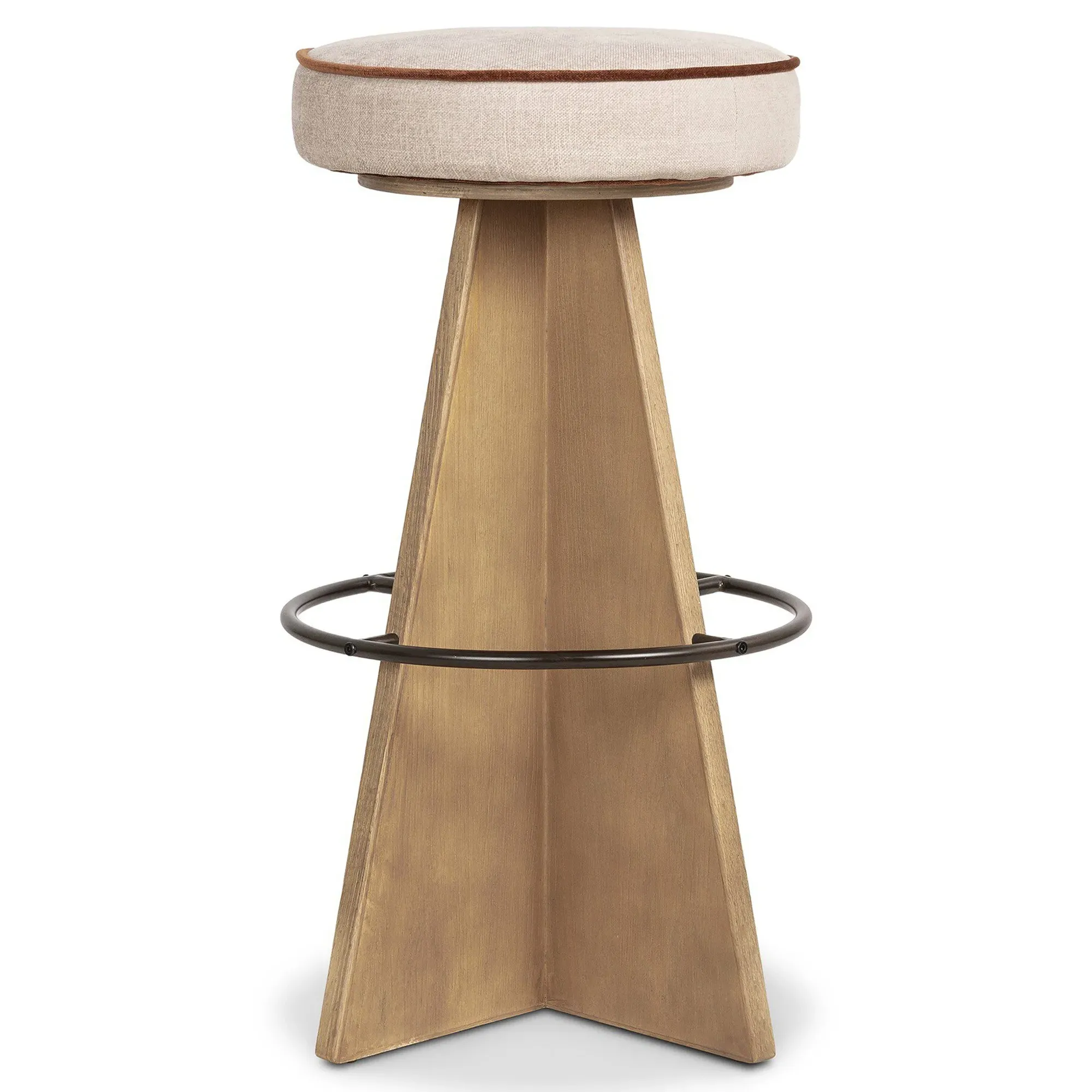 Donovan Swivel Bar Stool - Beige, Oak
