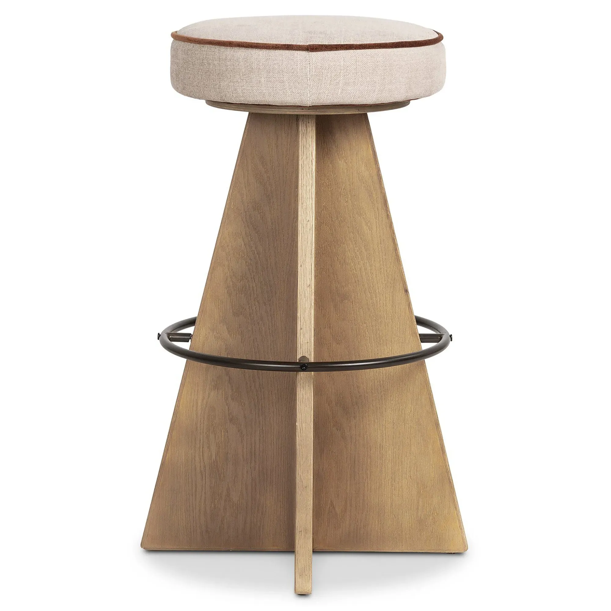 Donovan Swivel Bar Stool - Beige, Oak