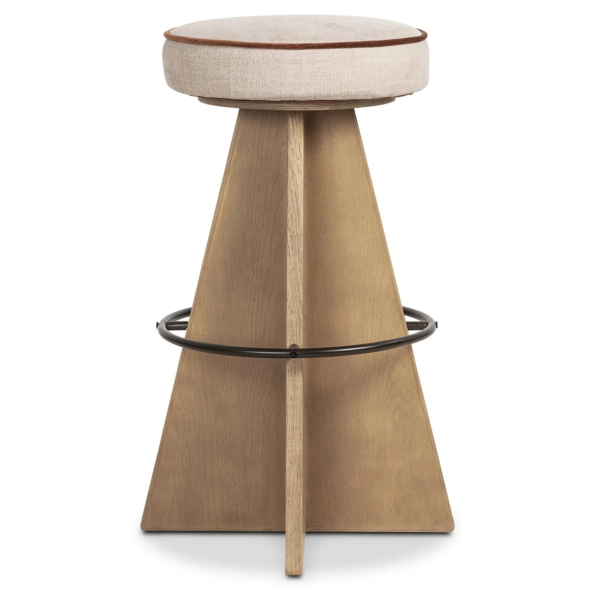 Donovan Swivel Bar Stool - Beige, Oak