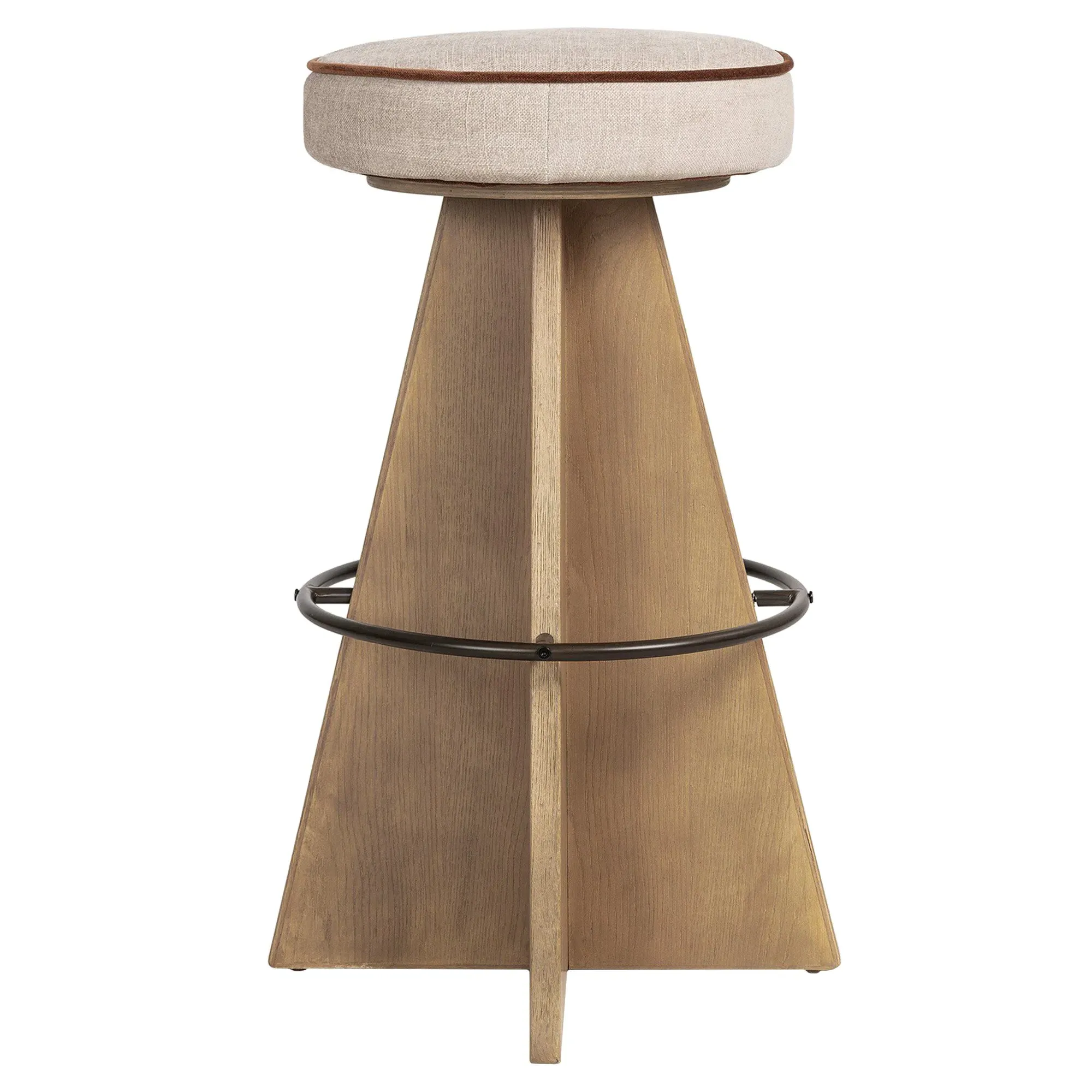 Donovan Swivel Bar Stool - Beige, Oak