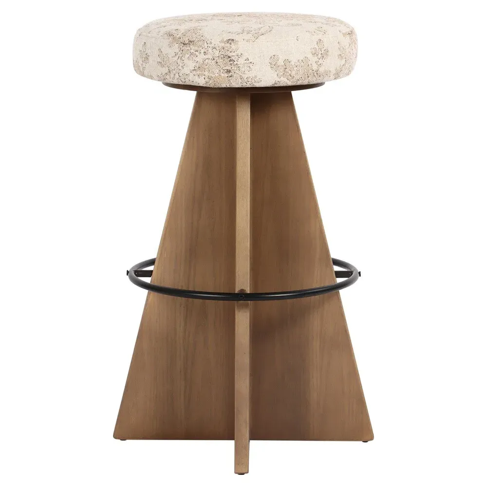 Donovan Swivel Bar Stool - Beige, Oak