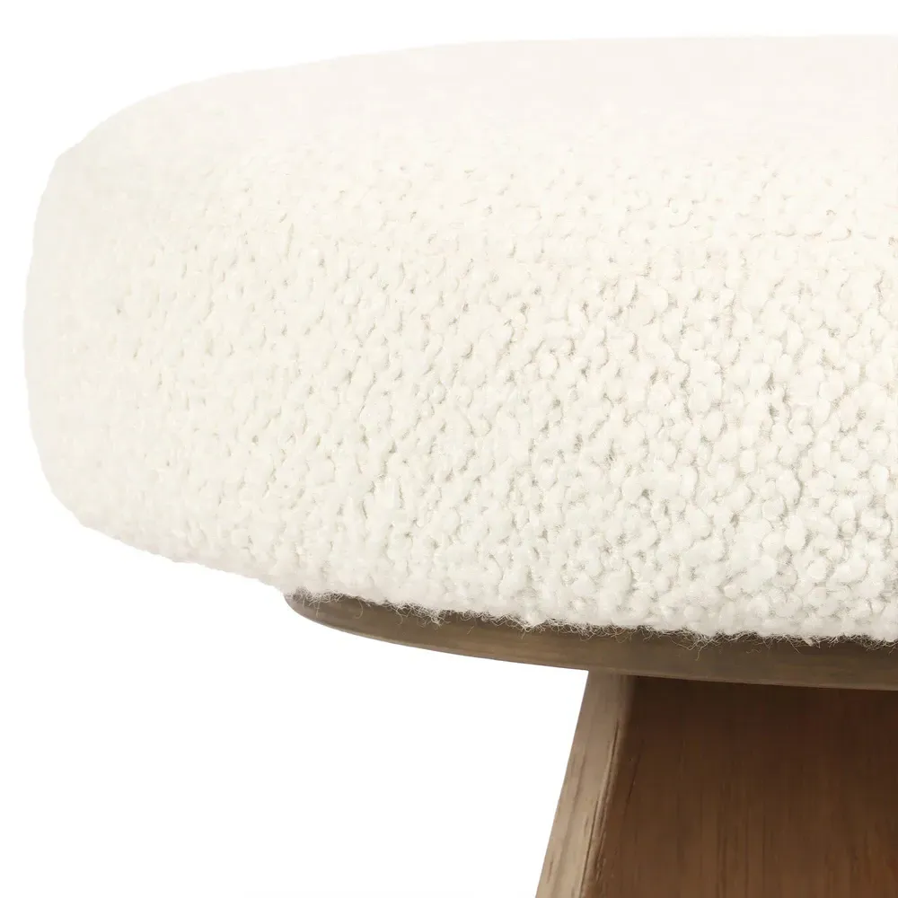 Donovan Swivel Bar Stool - Cream, Oak