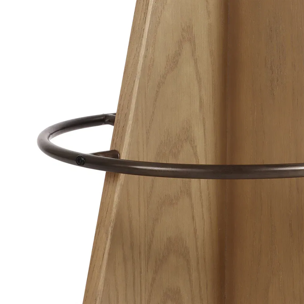 Donovan Swivel Bar Stool - Cream, Oak