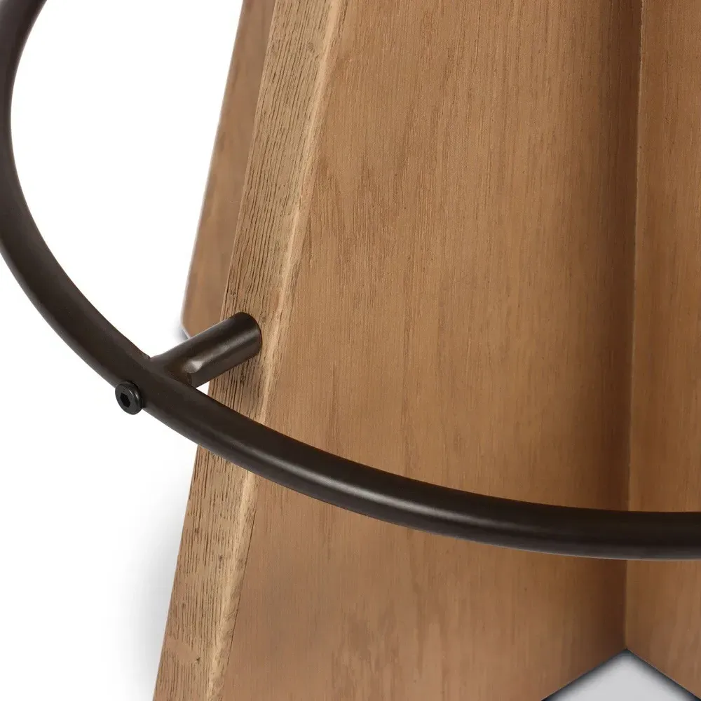 Donovan Swivel Counter Stool - Beige, Oak