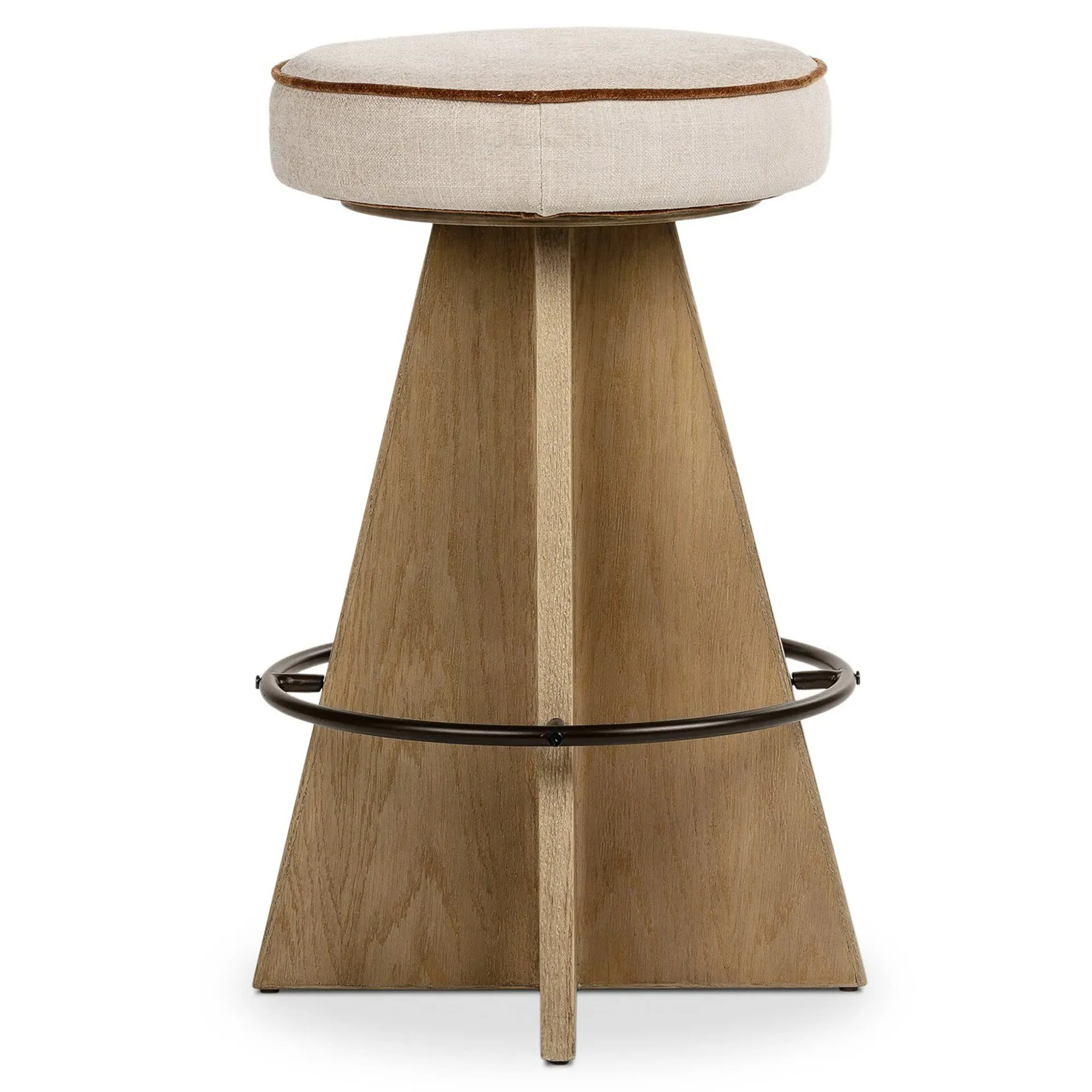 Donovan Swivel Counter Stool - Beige, Oak