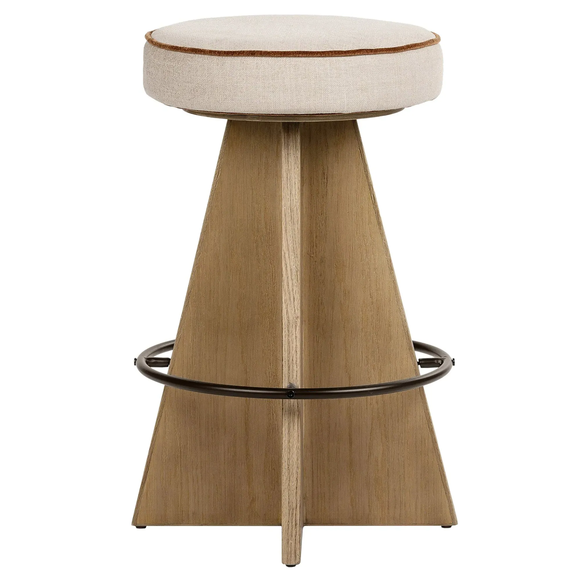 Donovan Swivel Counter Stool - Beige, Oak image