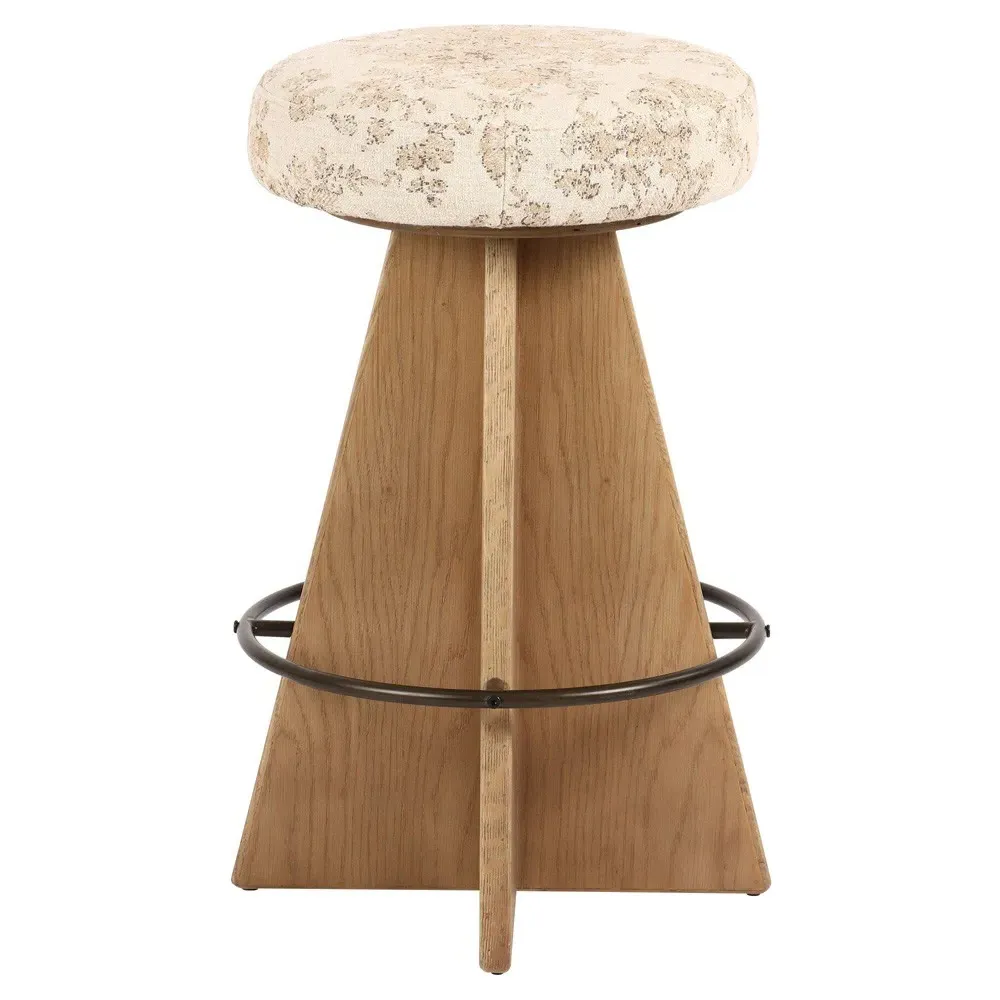 Donovan Swivel Counter Stool - Beige, Oak image