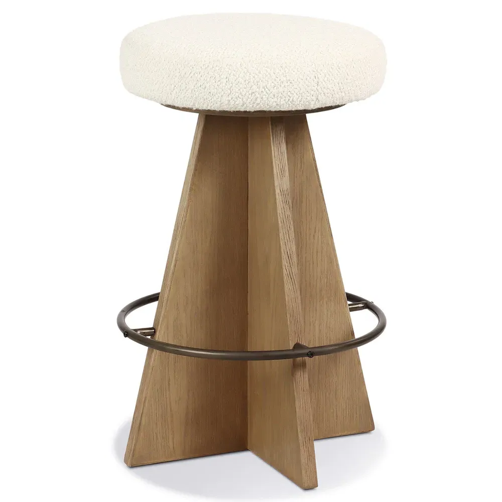 Donovan Swivel Counter Stool - Cream, Oak