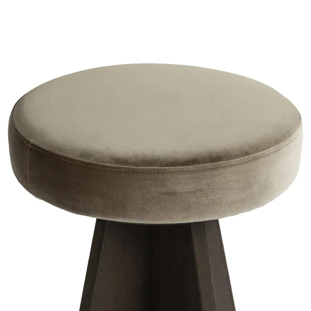 Donovan Swivel Counter Stool - Taupe, Oak Wood