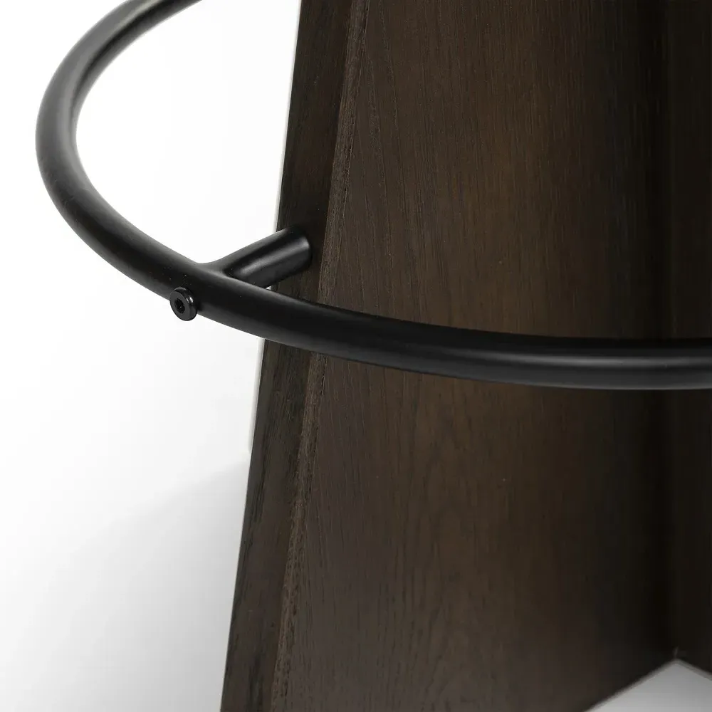 Donovan Swivel Counter Stool - Taupe, Oak Wood