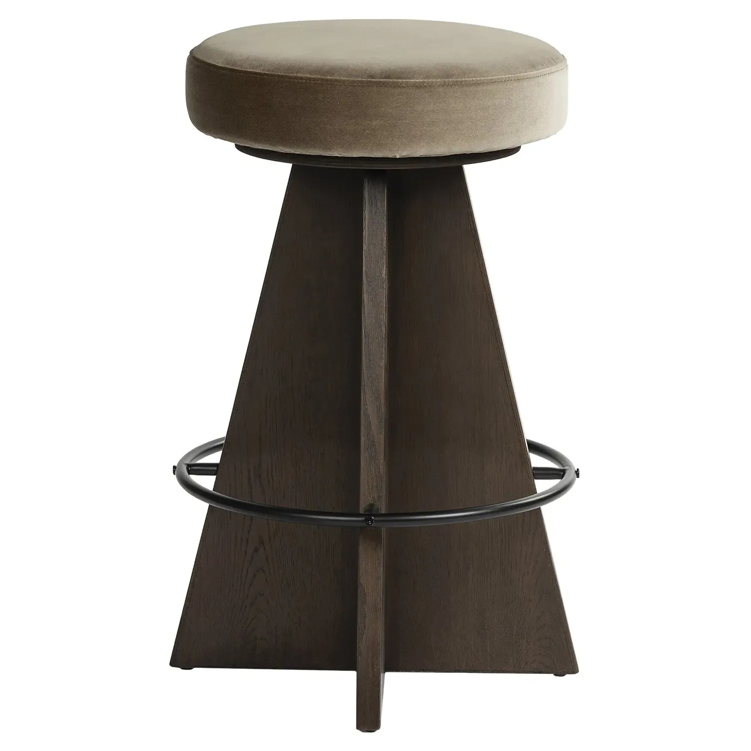 Donovan Swivel Counter Stool - Taupe, Oak Wood image