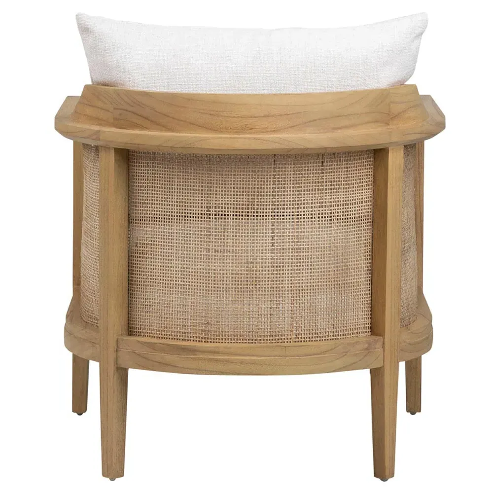 Dorey Woven Rattan Occasional Chair - Brown, Mindi Wood