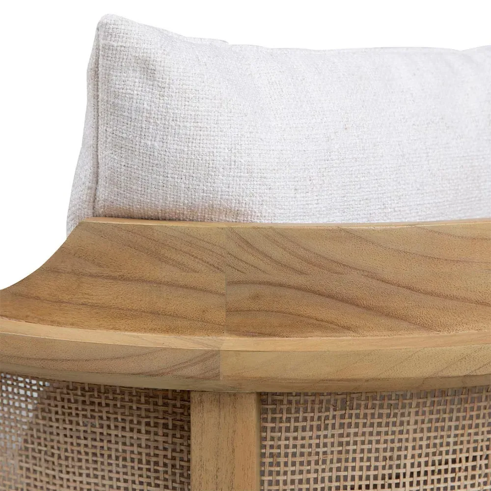 Dorey Woven Rattan Occasional Chair - Brown, Mindi Wood