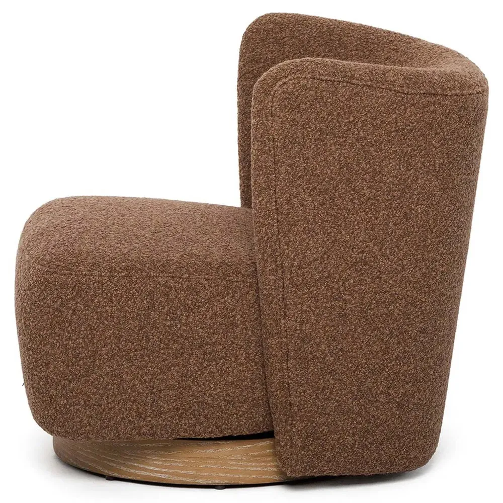 Dorian Swivel Lounge Chair - Brown, Ash Wood