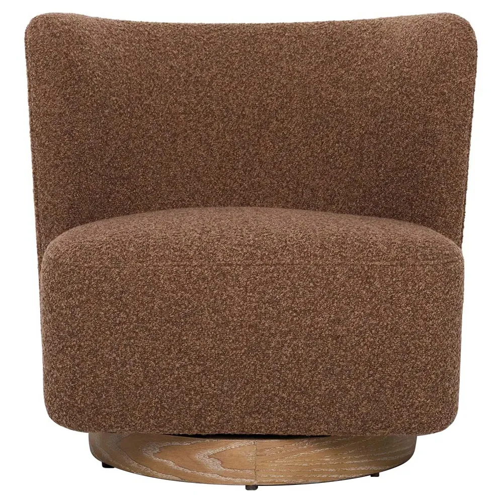 Dorian Swivel Lounge Chair - Brown, Ash Wood image