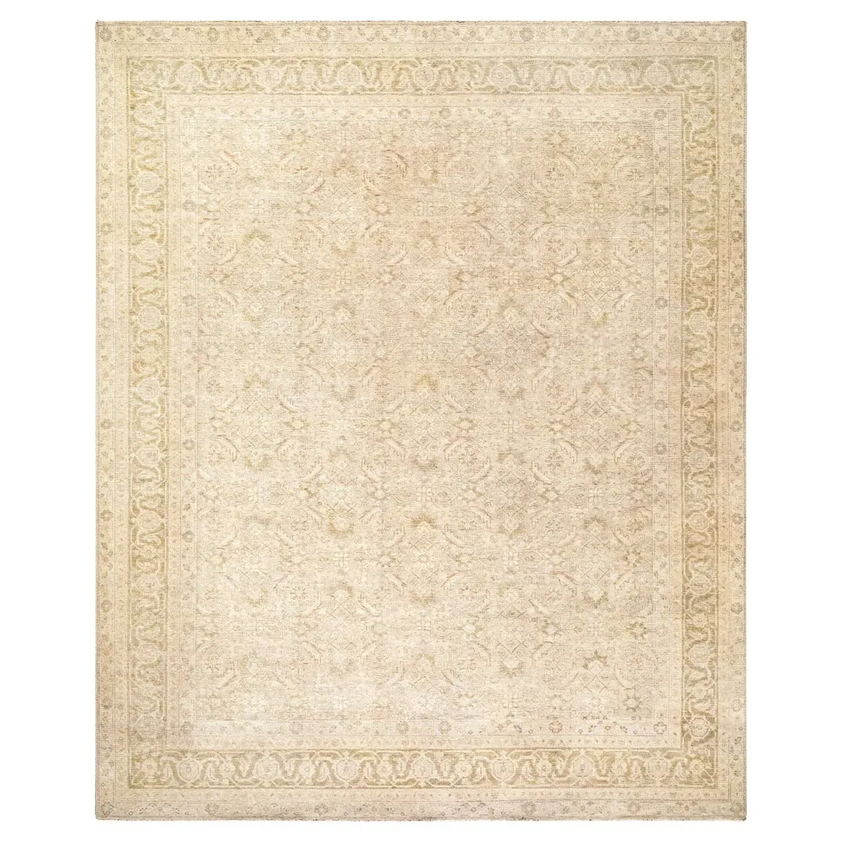 Dorothea Patterned Hand Knotted Rug Sample - Beige, Wool image