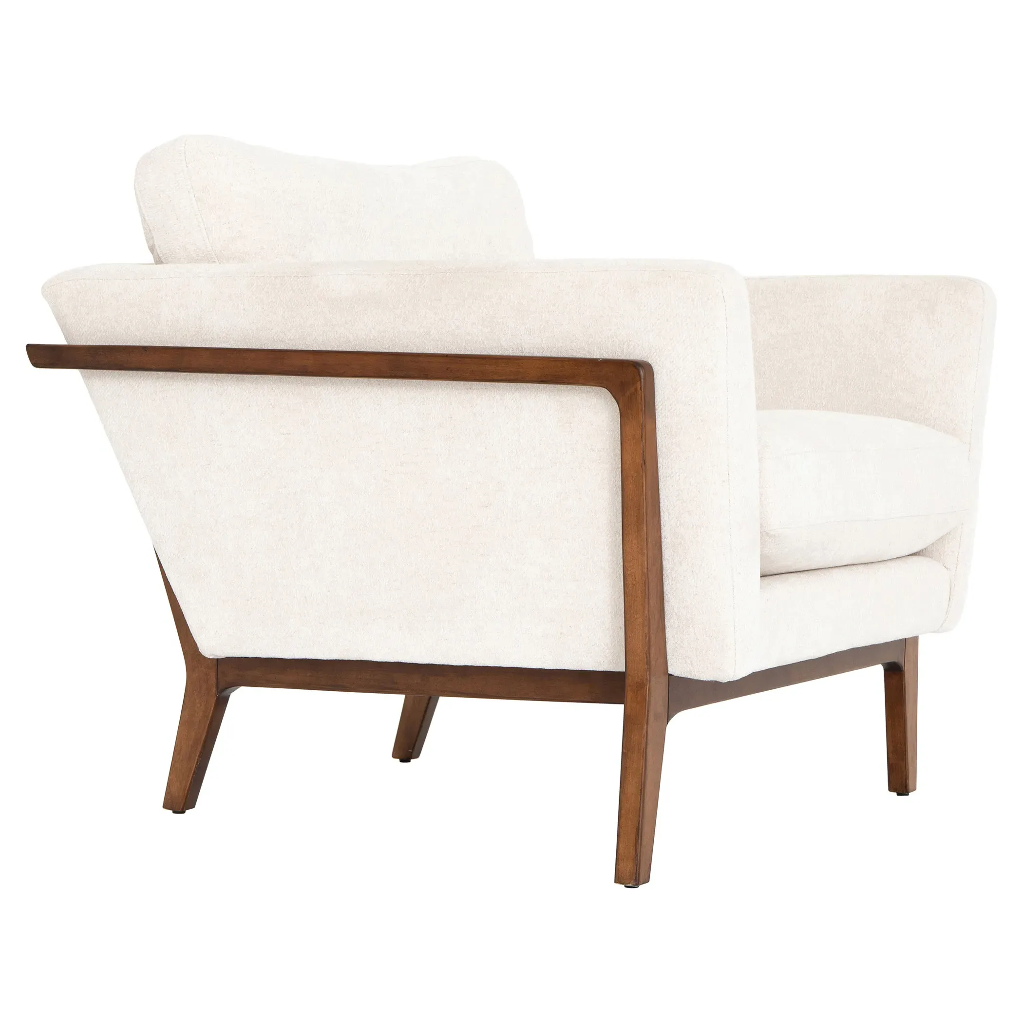 Dorothy Upholstered Arm Chair - Cream, Birch Wood
