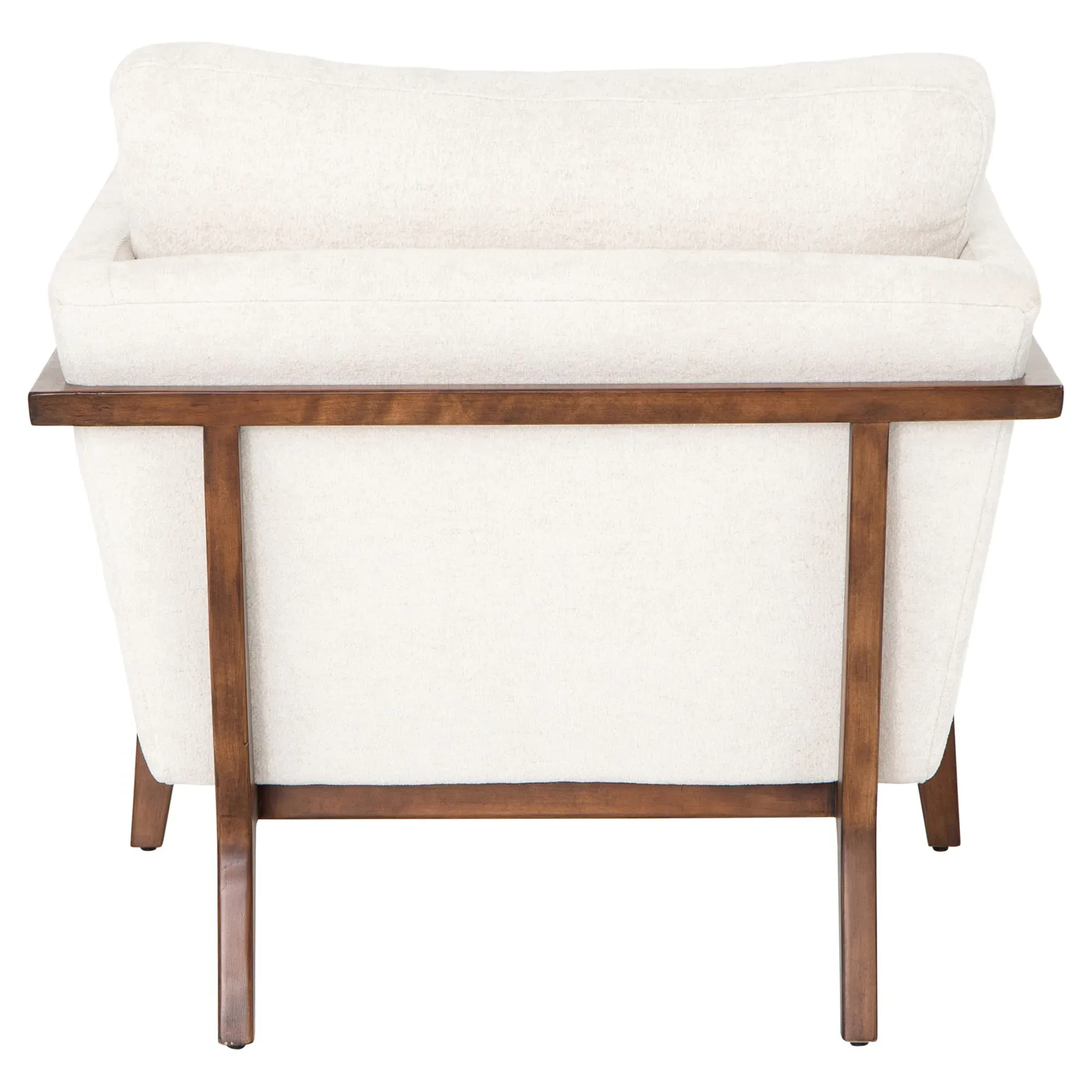 Dorothy Upholstered Arm Chair - Cream, Birch Wood
