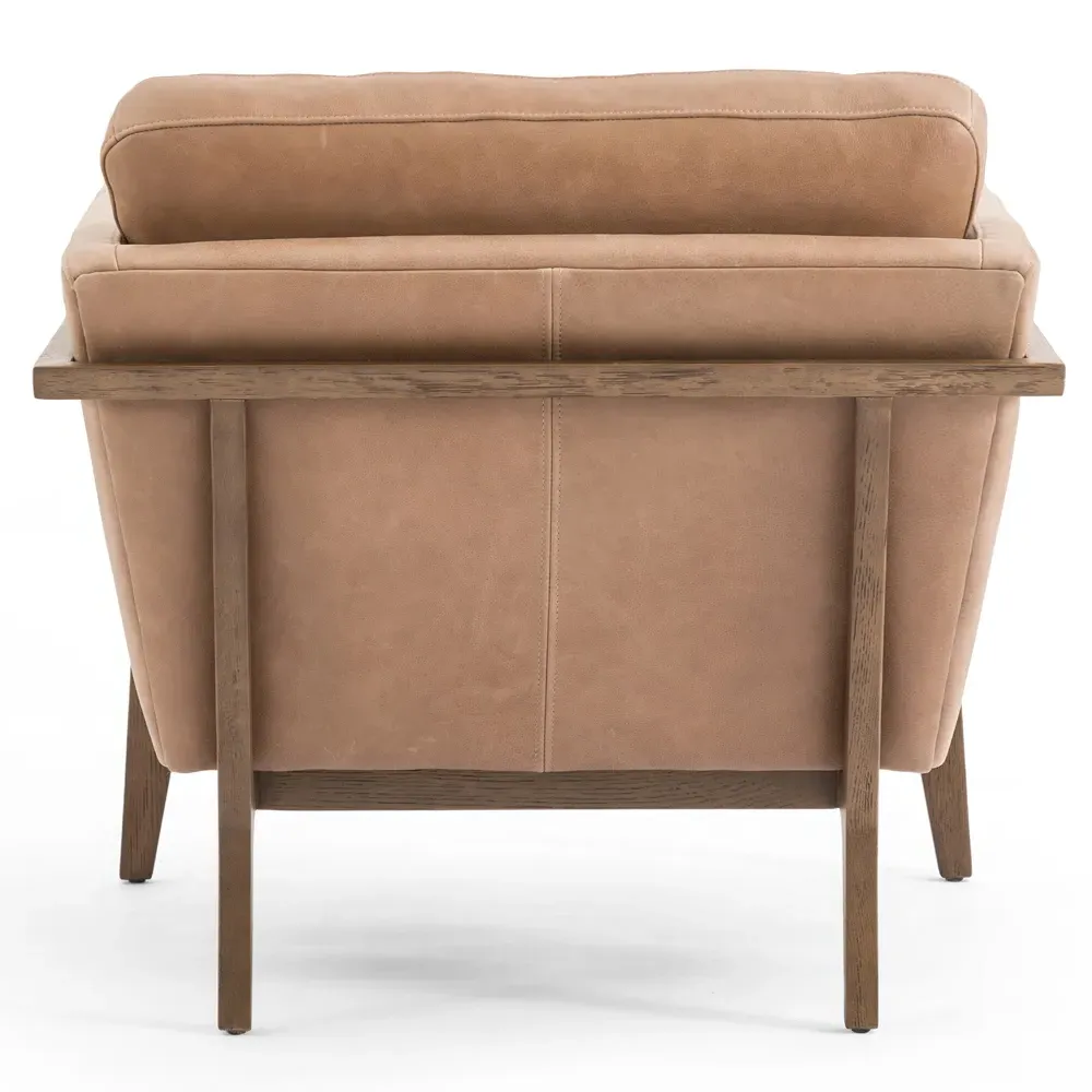 Dorothy Upholstered Wood Frame Occasional Arm Chair - Brown