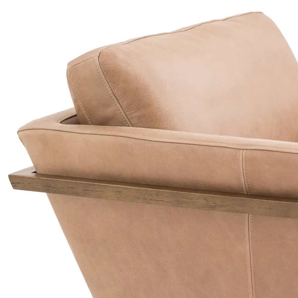 Dorothy Upholstered Wood Frame Occasional Arm Chair - Brown