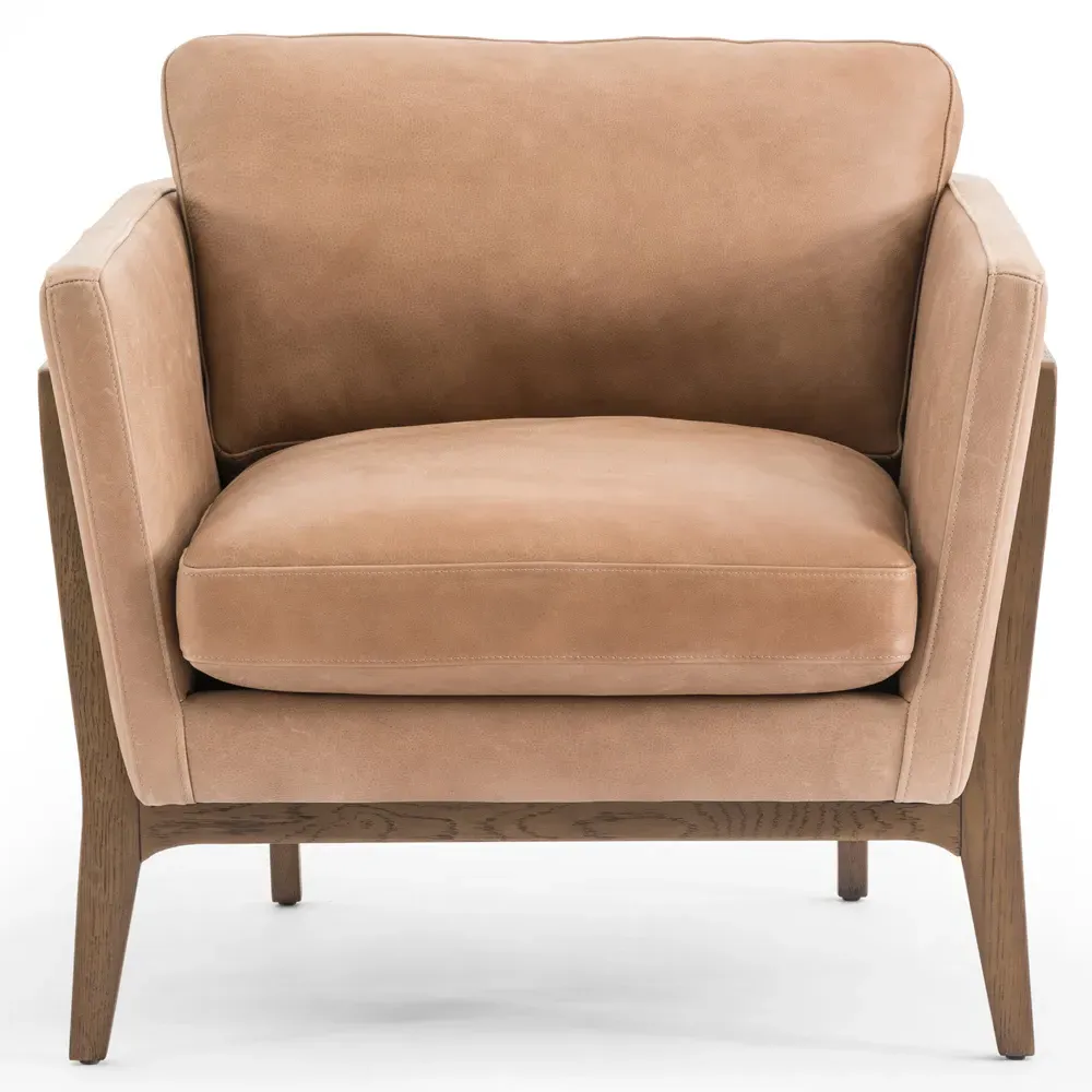 Dorothy Upholstered Wood Frame Occasional Arm Chair - Brown image