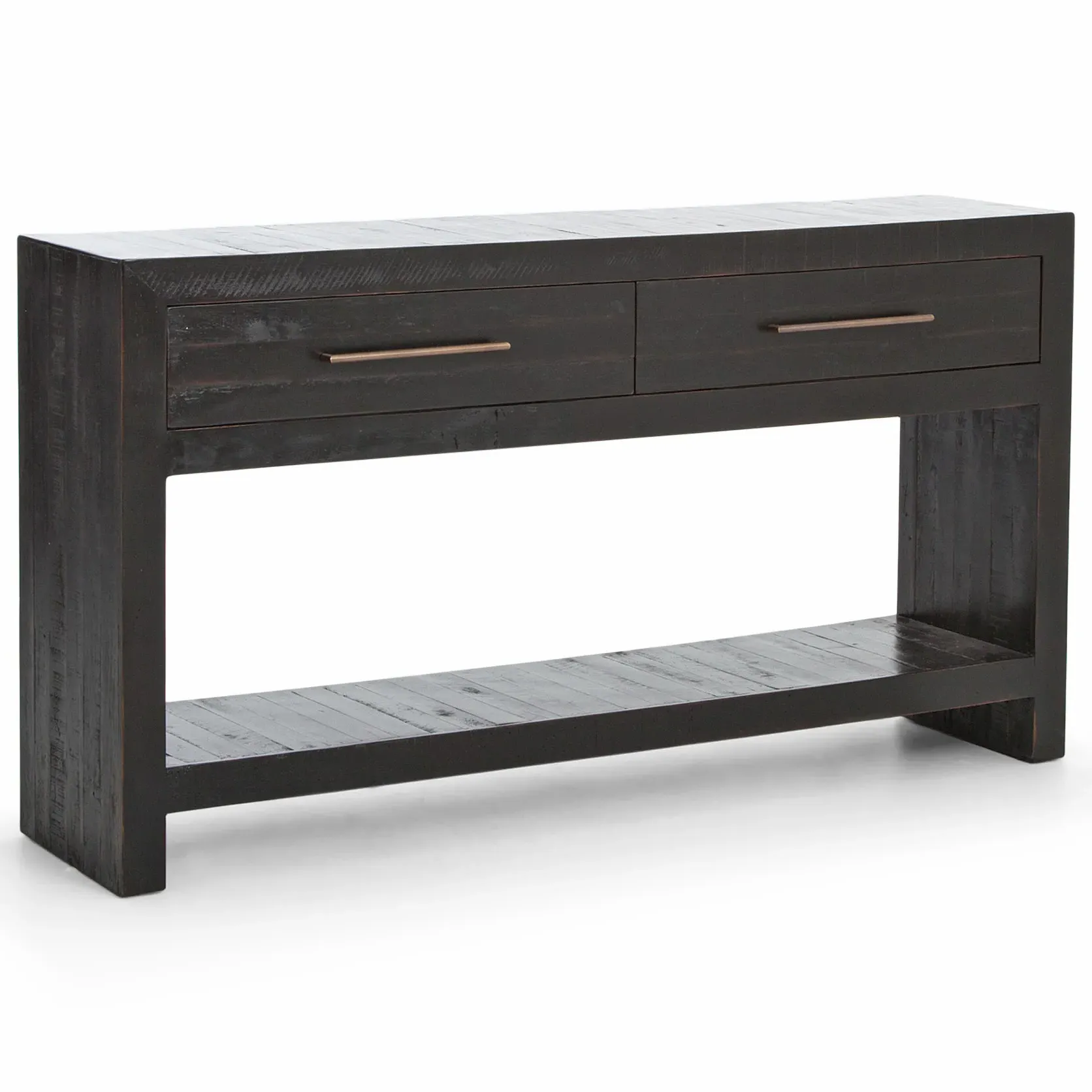 Dorwin 2 Drawer Console Table - Black, Acacia Wood image