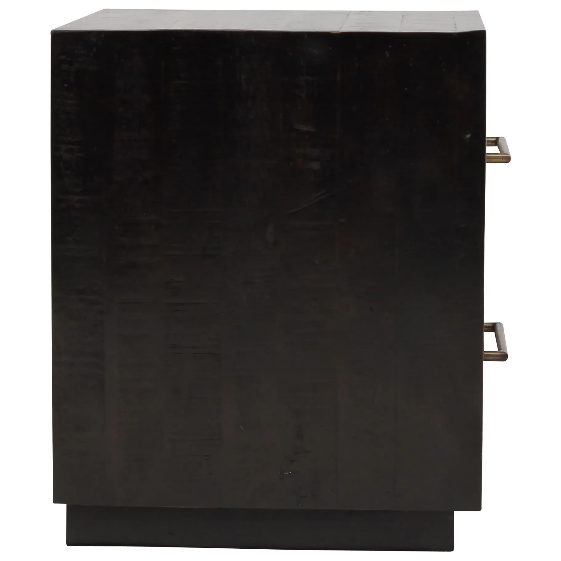 Dorwin 2 Drawer Nightstand - Black, Acacia Wood