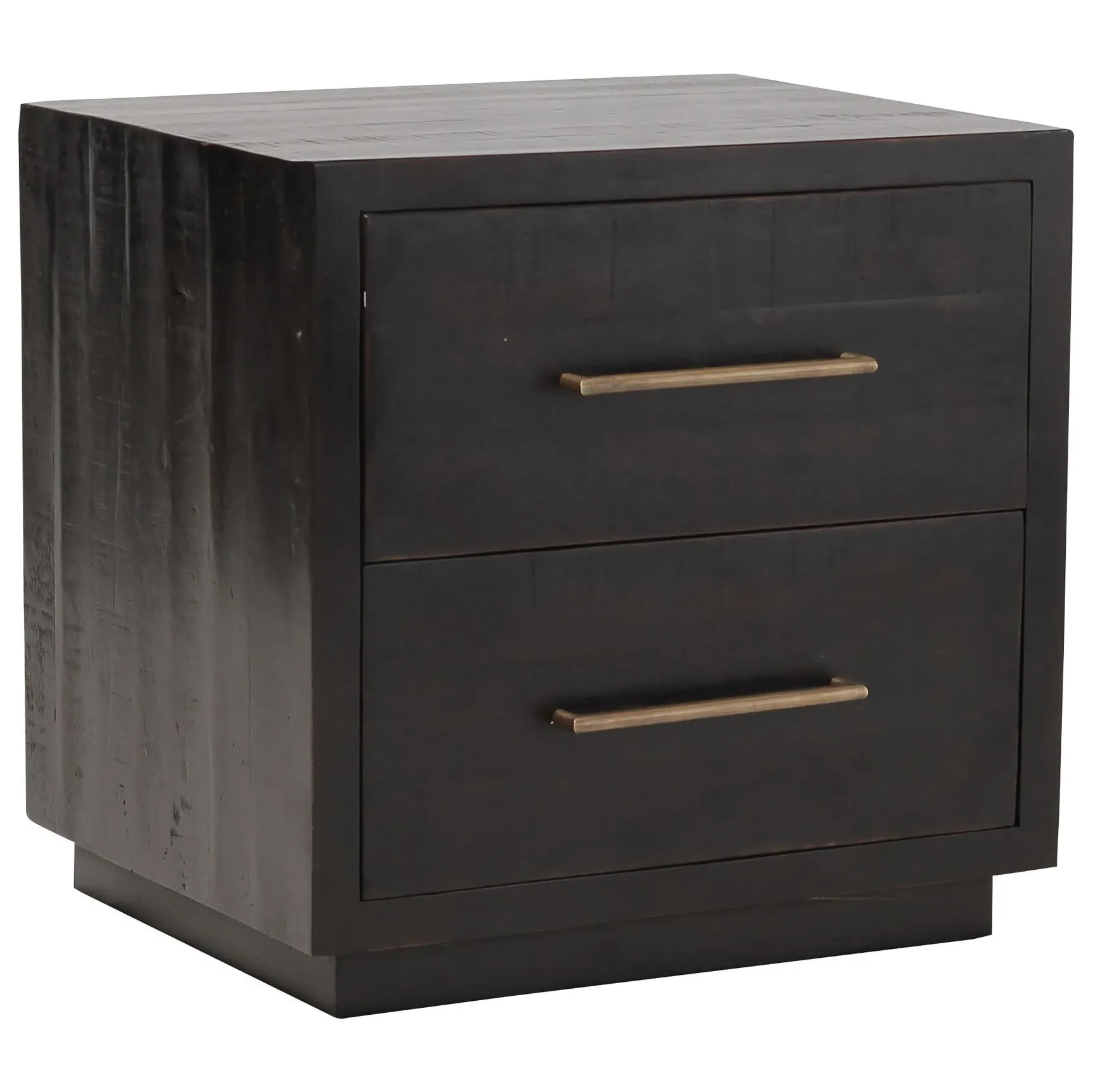 Dorwin 2 Drawer Nightstand - Black, Acacia Wood image