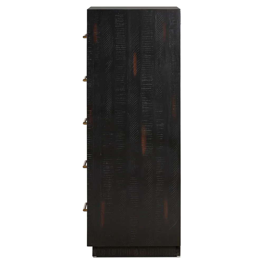 Dorwin 5 Drawer Dresser - Brown, Acacia Wood