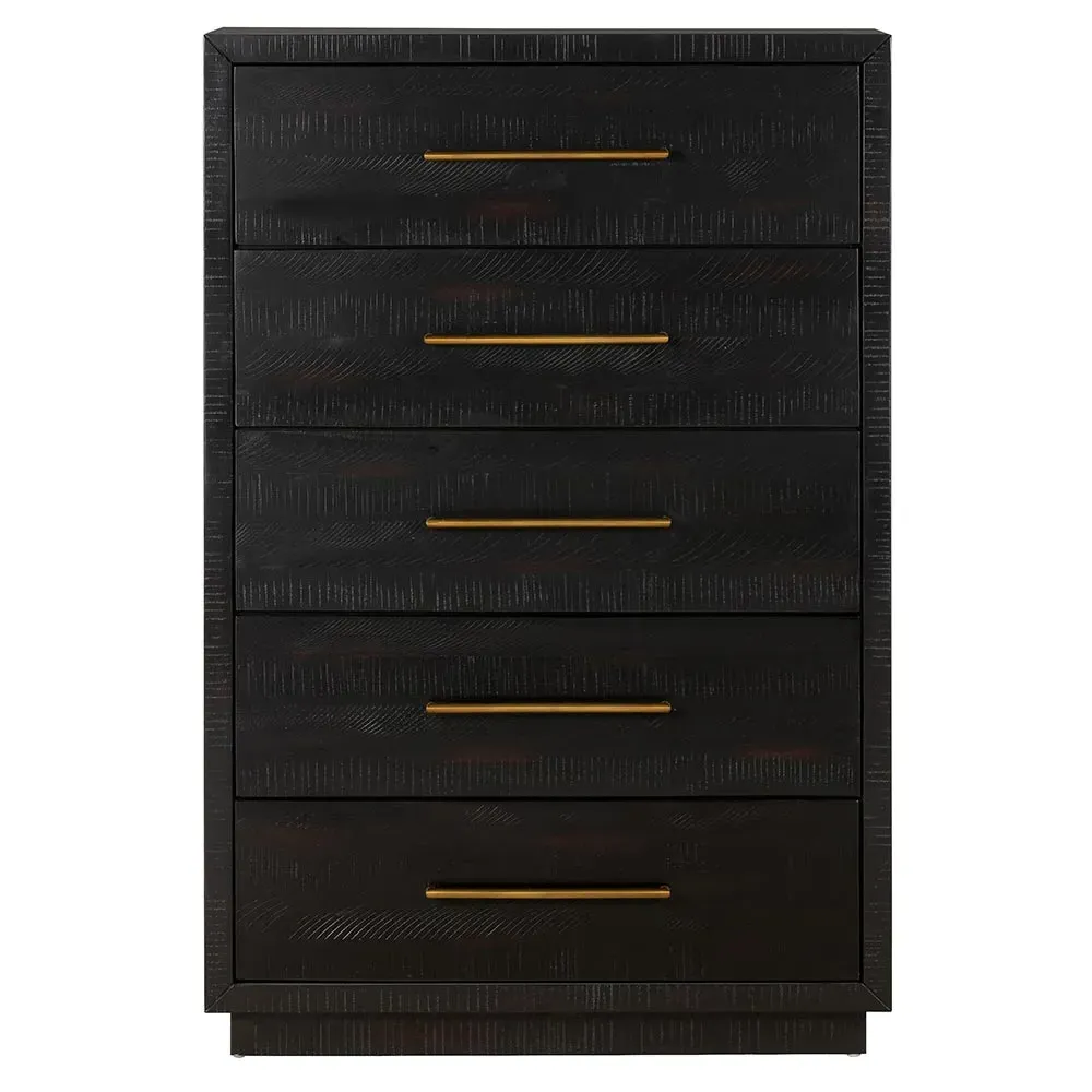 Dorwin 5 Drawer Dresser - Brown, Acacia Wood