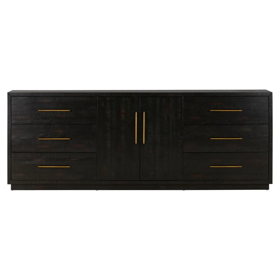 Dorwin Media Console Sideboard - Black, Acacia Wood
