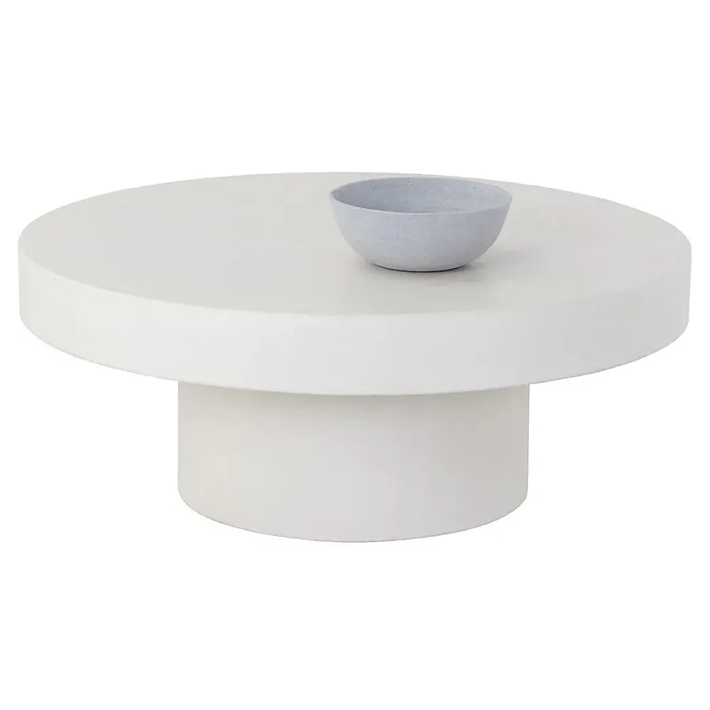 Dotson Square Outdoor Coffee Table - White, Concrete