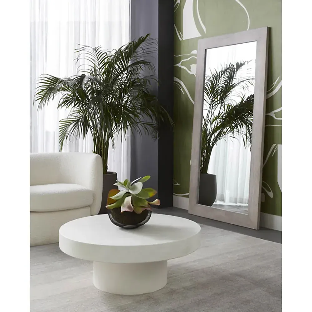 Dotson Square Outdoor Coffee Table - White, Concrete