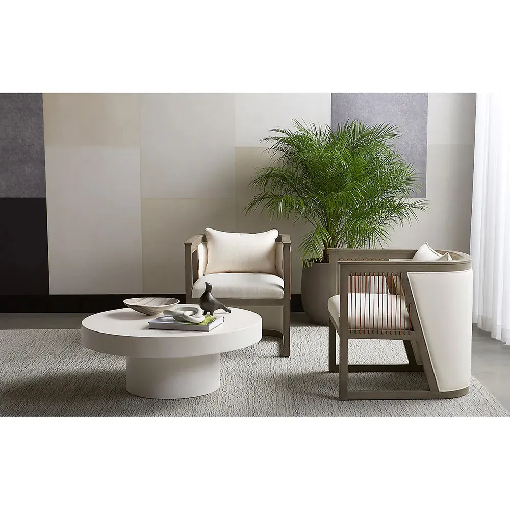 Dotson Square Outdoor Coffee Table - White, Concrete