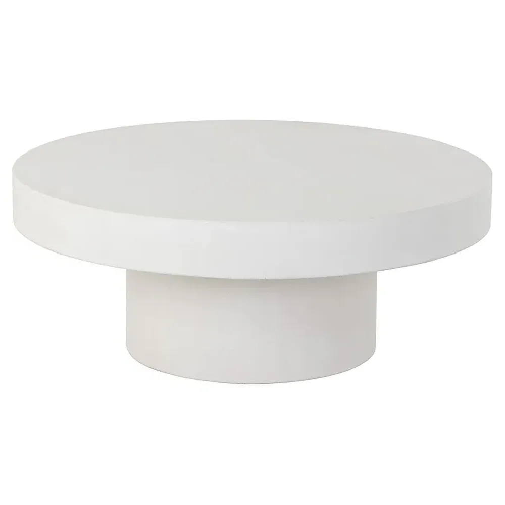 Dotson Square Outdoor Coffee Table - White, Concrete image