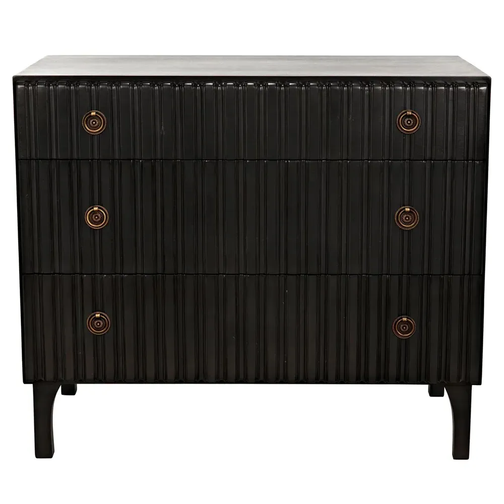 Drake Bachelor Chest Dresser - Pale Black, Mahogany