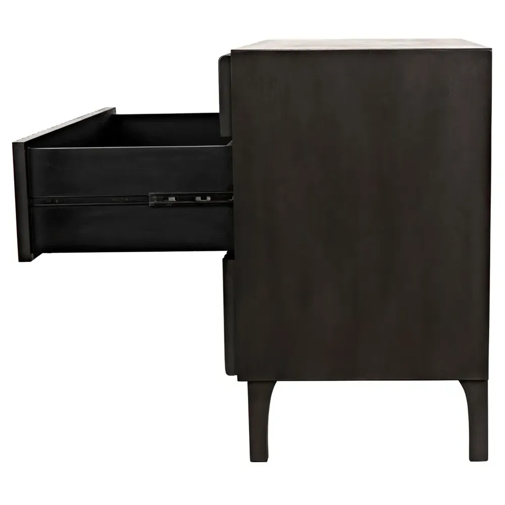 Drake Bachelor Chest Dresser - Pale Black, Mahogany