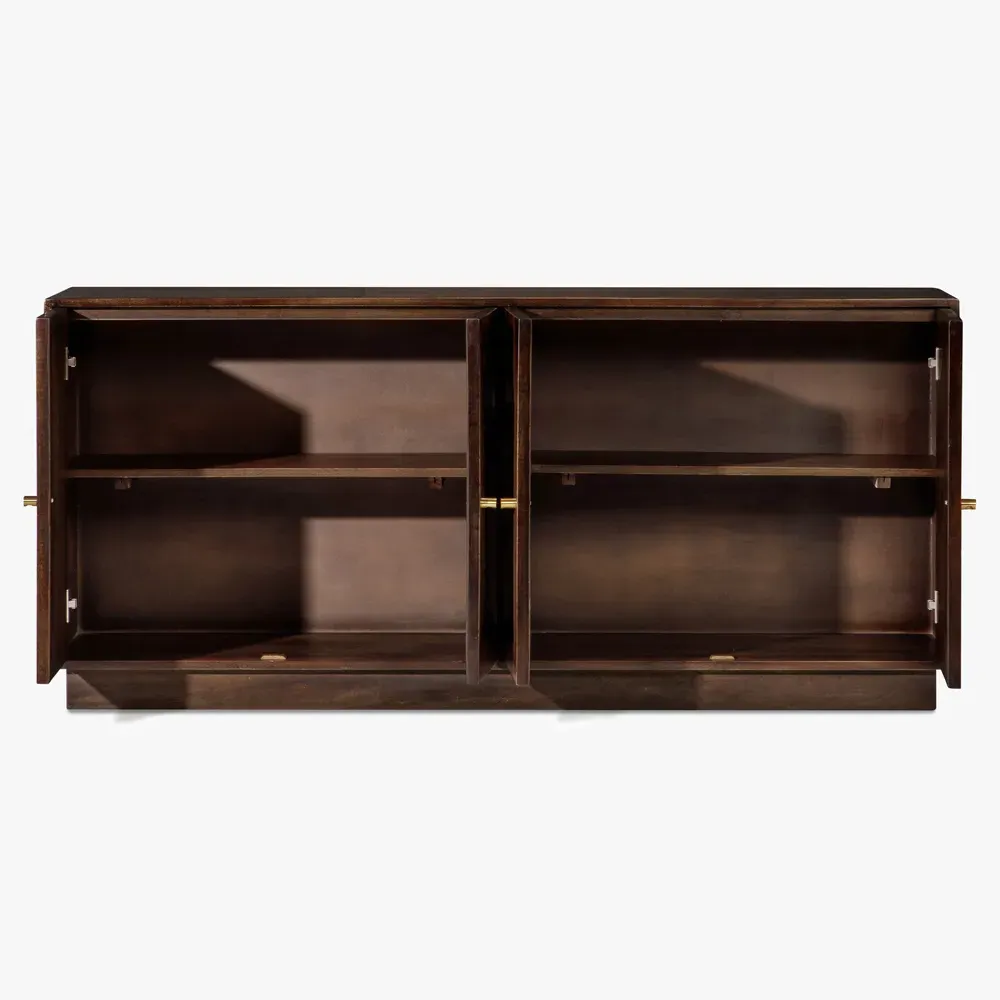 Draven Woven Cane Sideboard - Brown, Mango Wood