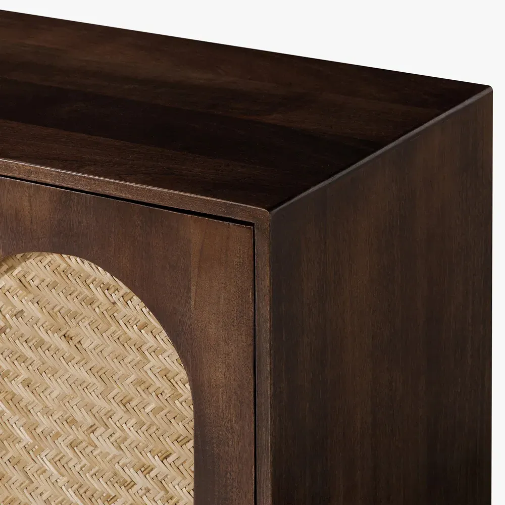 Draven Woven Cane Sideboard - Brown, Mango Wood