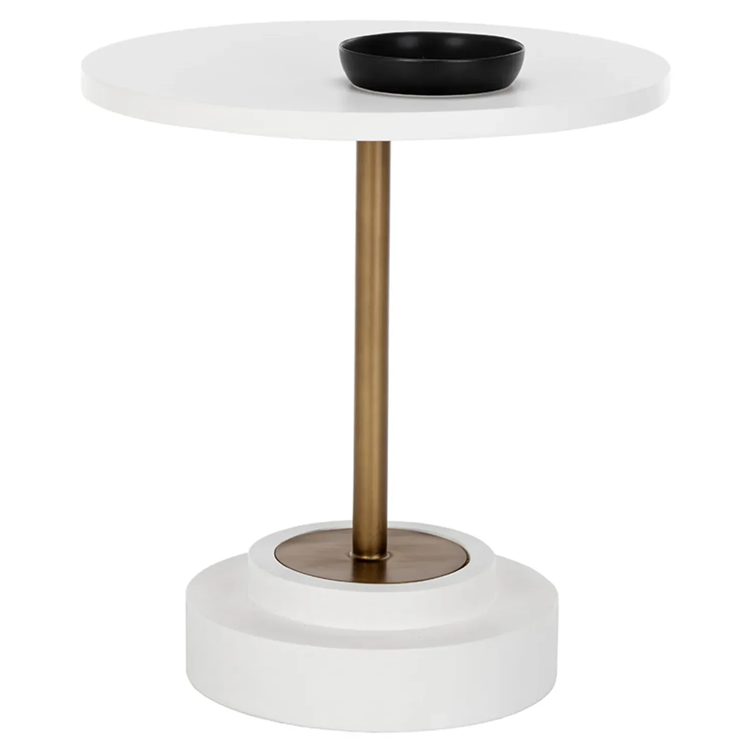 Drekavin Round Bistro Table - White, Concrete